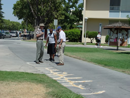 Sidewalk art is discussed.