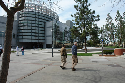 Two paths past the library