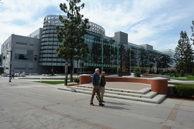the full grounds of the library come to view