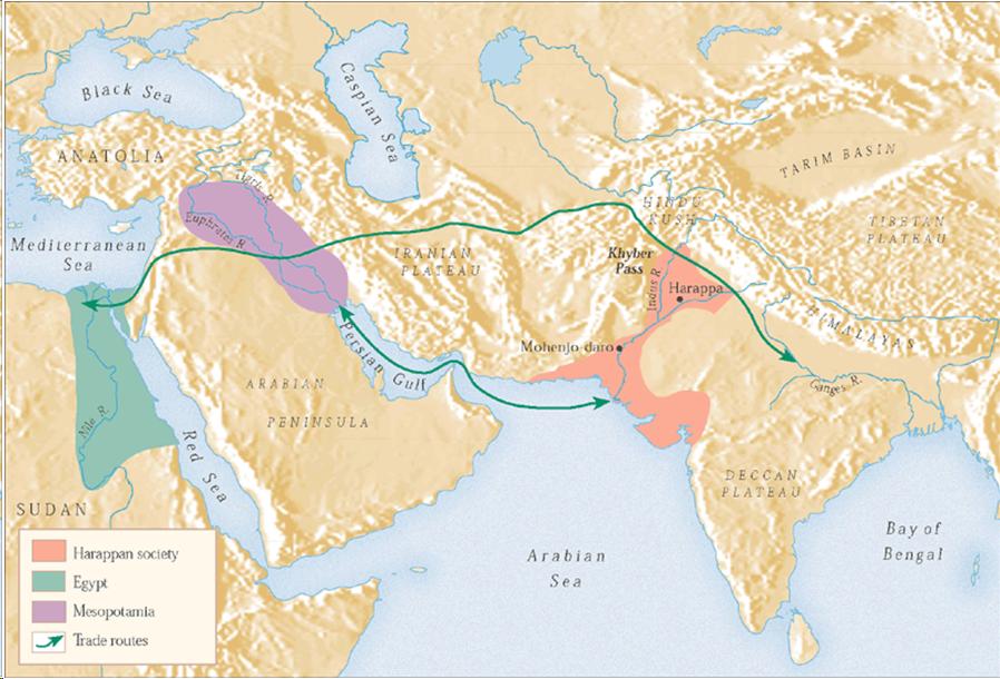 Map of the Eastern Mediterranean, Central Asia, and the Indian sub-continent